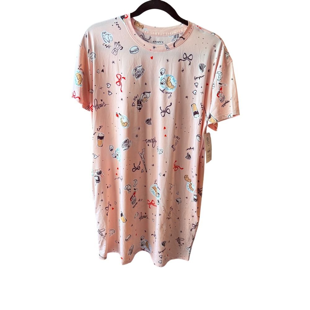 Joyspun Pink Paris Sleepshirt Dreamy Soft Nightgown S-M New JS1636015415GA - Picture 7 of 8